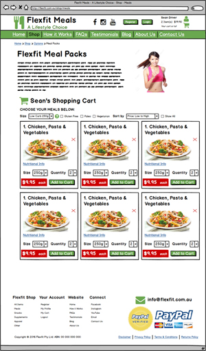 Flexfit Meals Wire-frame Example